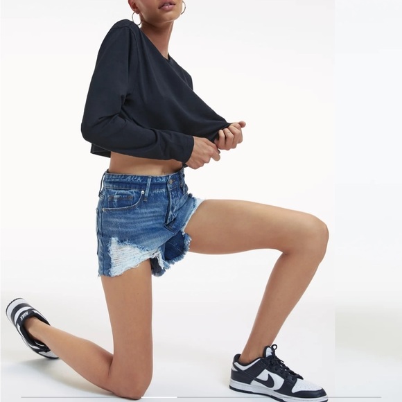 Good American Bombshell Shorts Blue 646 0/25 - Picture 5 of 10